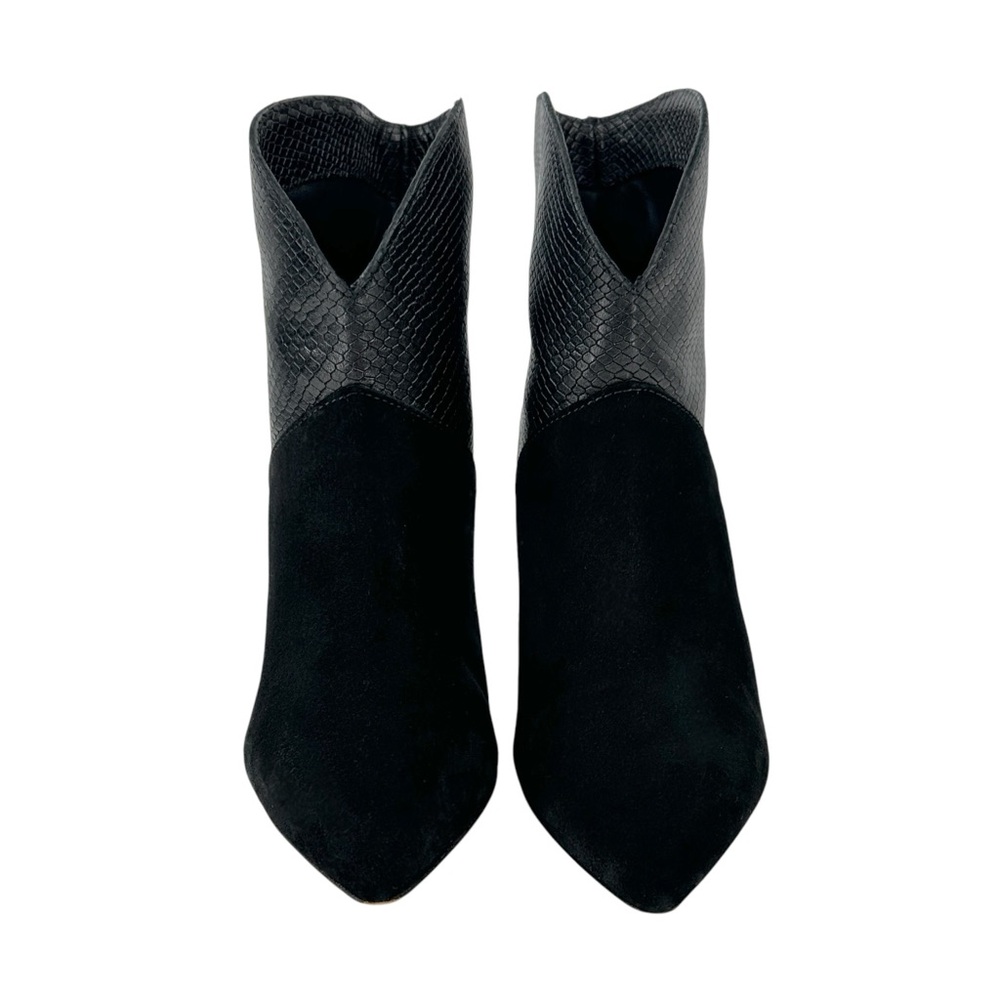 ba&sh Comette Black Python Embossed Leather Suede… - image 4